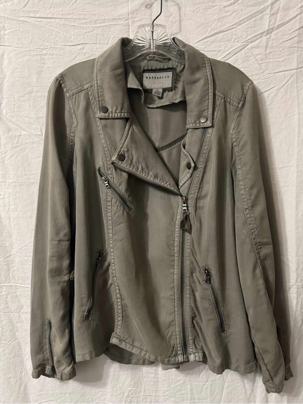 Marrakech Women's Olive Green Moto Jacket